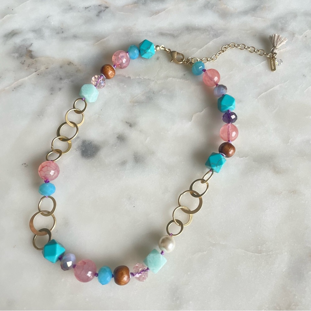 Lonna & Lilly Turquoise and Pink Beaded Necklace